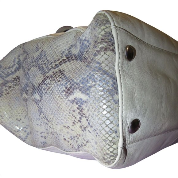 Coach 2014 Taylor Ivory Mixed Exotic Python Leather Alexis Shoulder Tote Bag - Picture 9 of 13